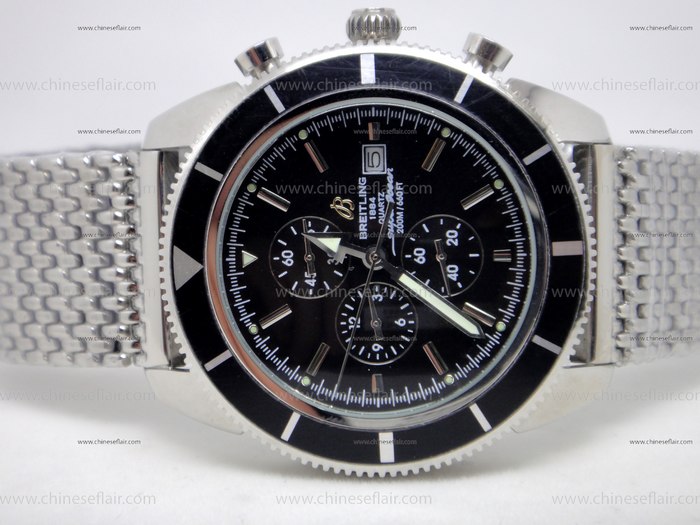 BREITLING SUPEROCEAN WATCH A17323 BLACK DIAL